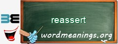 WordMeaning blackboard for reassert